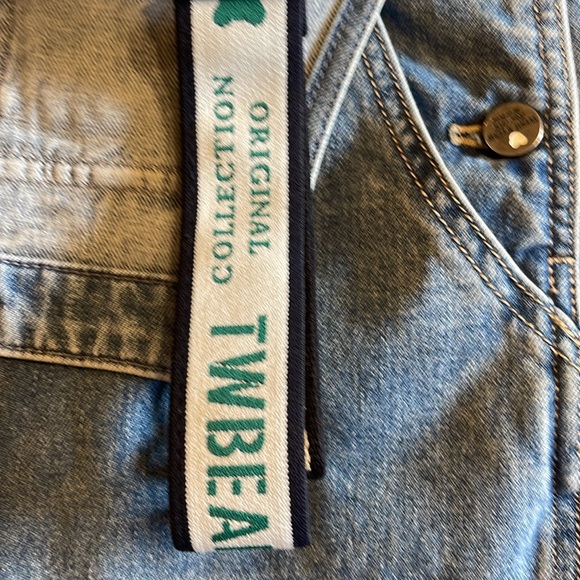 Teenie Weenie Denim Overalls Blue Bear Logo Korean Preppy S/M - Picture 7 of 15